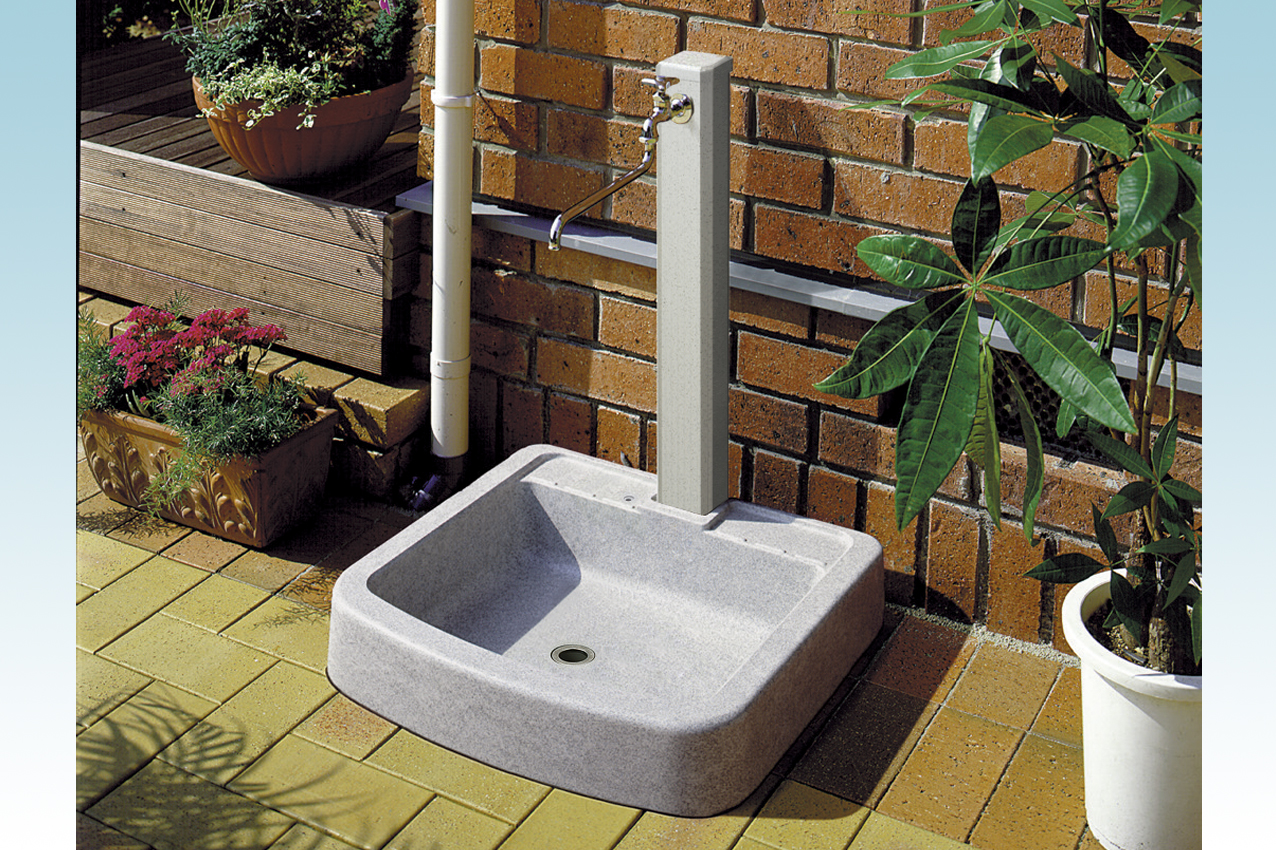 研ぎ出し流し 水栓柱 散水栓ボックス樹脂製 ガーデン流しうめこみタイプ 管工機材 製品情報 タキロンシーアイ株式会社