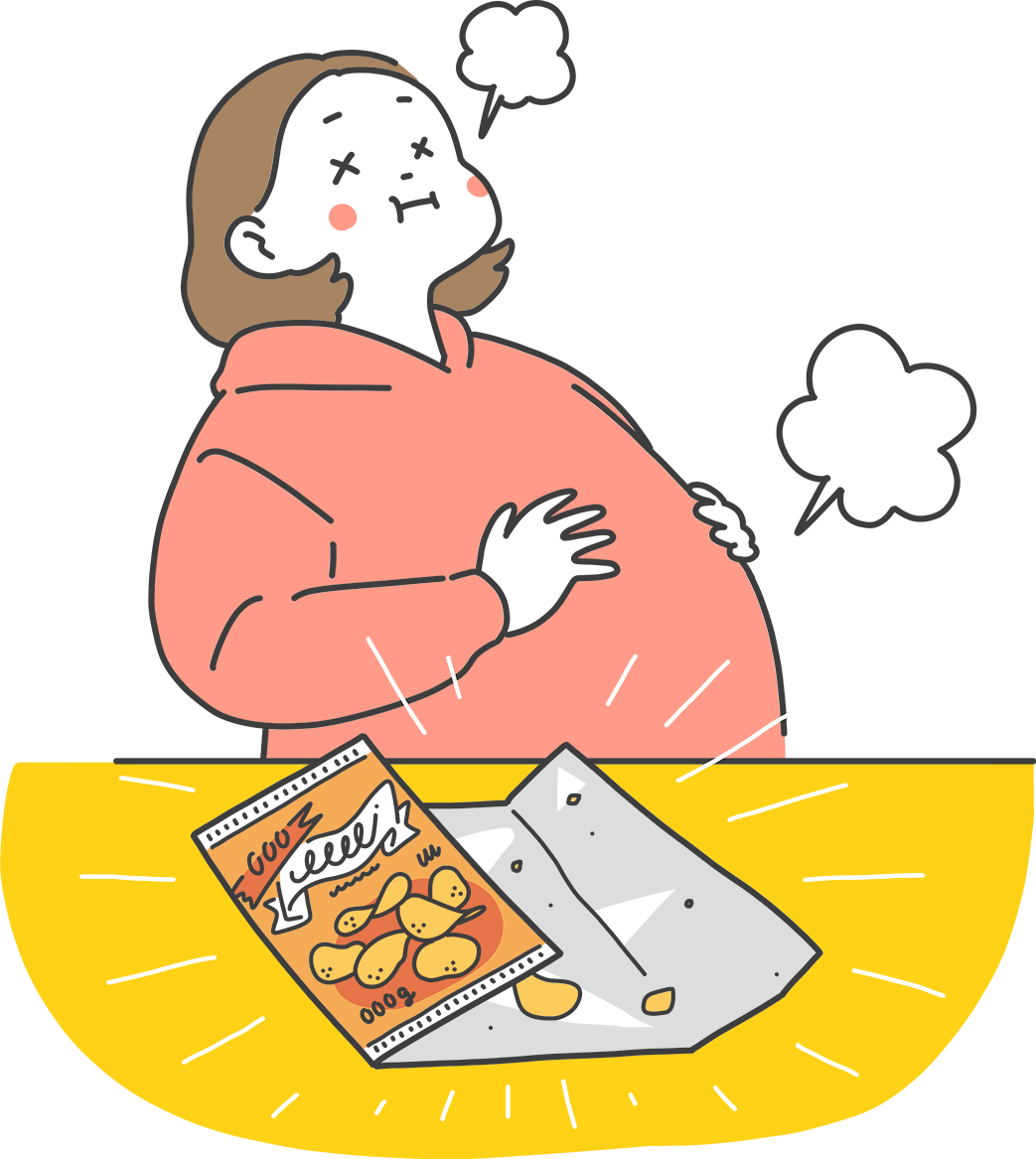 お菓子を一度で食べきらないといけなかったかも